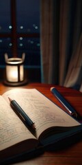 Naklejka premium notebook and pen