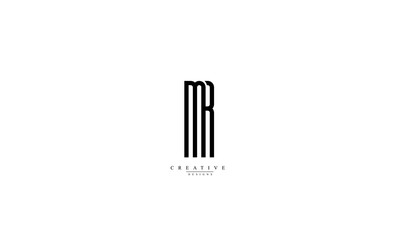 Alphabet letters Initials Monogram logo MR RM M R