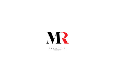 Alphabet letters Initials Monogram logo MR RM M R