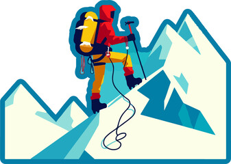 Mountaineering Illustration Artificial Intelligence Generation