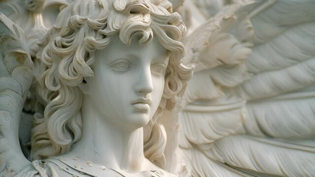 In Zoroastrianism angels are depicted as stoic almost statuesque beings with feathery wings and fierce expressions.