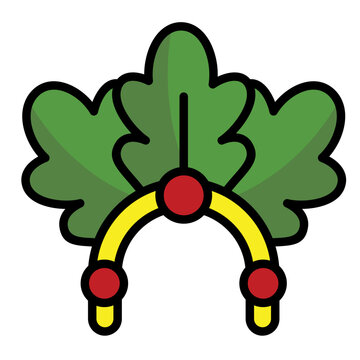 green leaves with red berries clip art preview