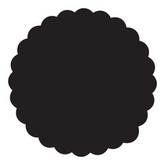 Scallop Circle Silhouette Shapes Icon Set