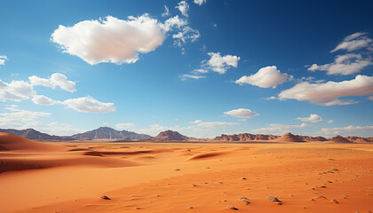 Fototapeta na wymiar Majestic sand dunes create a tranquil desert landscape generated by AI