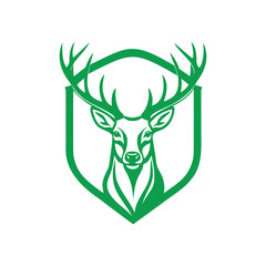 Green Deer Emblem Illustration