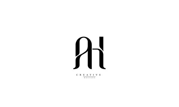 Alphabet letters Initials Monogram logo AH HA A H