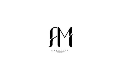 Alphabet letters Initials Monogram logo AM A M