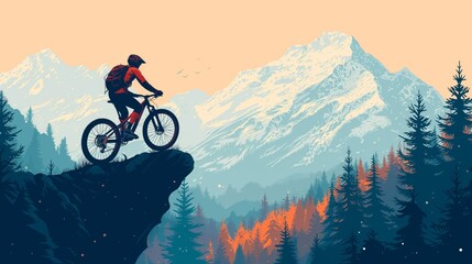 Travel Poster Mountain Biking Adventure	