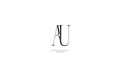 Alphabet letters Initials Monogram logo AU UA A U