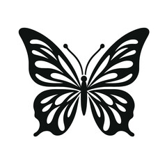 Butterfly Silhouette with Intricate Wings