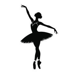 Silhouette of Ballerina in Classic Ballet Pose