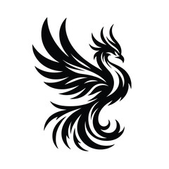 Obraz premium Silhouette of a Phoenix in Flight