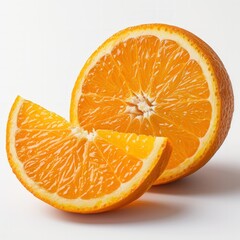 potrait of orange and slice orange with white background