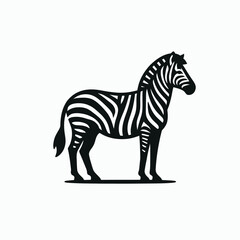 Zebra Silhouette with Stripes