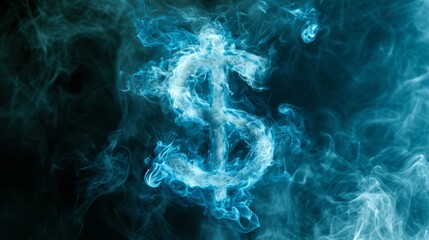 Dollar Sign Emerging From Smoke - obrazy, fototapety, plakaty