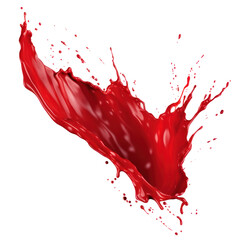red splash paint stain on transparency background PNG