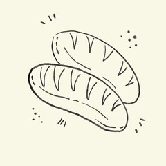 Artline illustrations painting icons images food cake bakery hamburger hotdog