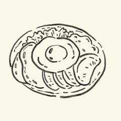 Artline illustrations painting icons images food cake bakery hamburger Ice cream