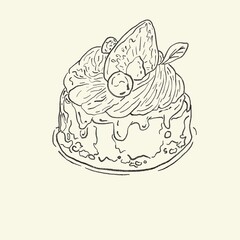 Artline illustrations painting icons images food cake bakery hamburger Ice cream