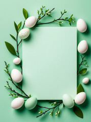 Naklejka na ściany i meble easter card with eggs, minimalistic easter card template, happy easter card, easter copyspace template