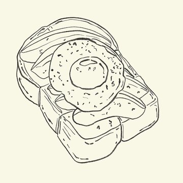 Artline illustrations painting icons images food cake bakery hamburger 