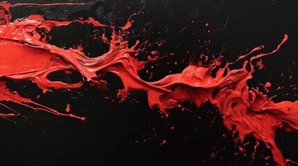 Black Background With Red Paint Splashing