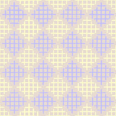 hand drawn squares of crisscrossed stripes. neutral repetitive background. vector seamless pattern. geometric fabric swatch. textile design template