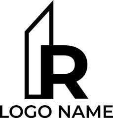 R building icon logo design vector