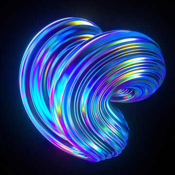 rainbow chrome iridescent 3d sweep
