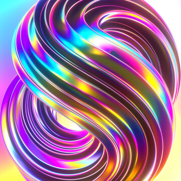 rainbow chrome iridescent 3d sweep