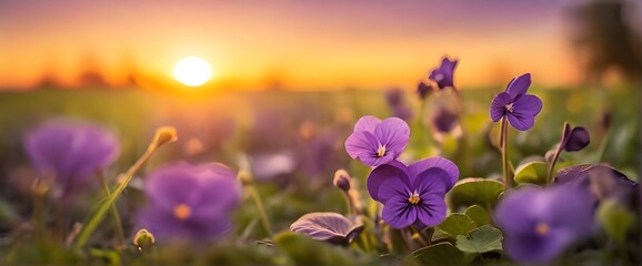 Field of violets. Photo. Background.