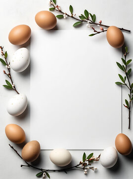 easter card with eggs, minimalistic easter card template, happy easter card, easter copyspace template