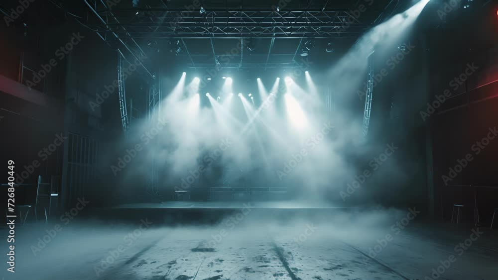 Poster foggy ambiance at live concert the stage is drenched in a hazy fog creating a sense of mystery and d