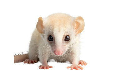 Small White Rat Sitting on Top of White Surface