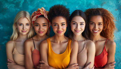 Fototapeta premium Portrait of a group of beautiful women