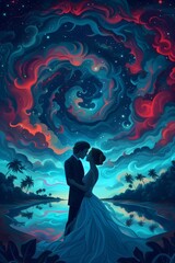 Starry Night Couple's Romance