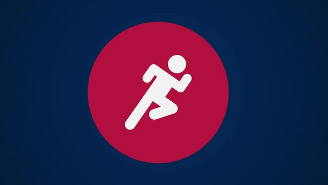 Pictograma de los Juegos Ol&iacute;mpicos de lado izquierdo  con el deporte atletismo en fondo azul. 