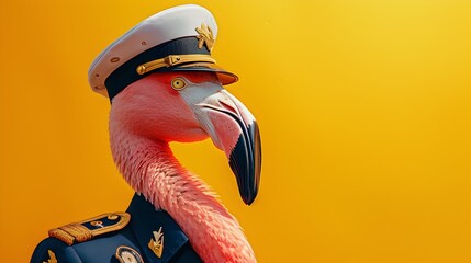 Elegant Flamingo in Vibrant Uniform