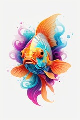 Fototapeta na wymiar goldfish. colorful goldfish digital illustration