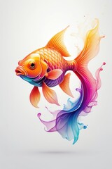 Fototapeta premium goldfish. colorful goldfish digital illustration