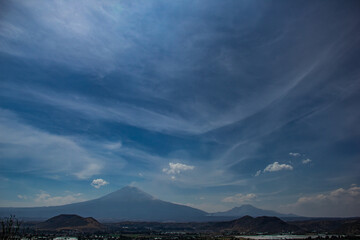 Scattered clouds and blue sky 
