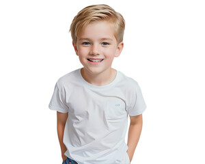 Little boy blonde isolated on white background transparent