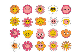 Cute Flower Groovy Style Set