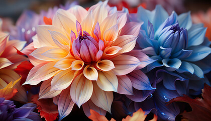 The vibrant colors of nature bouquet create a floral masterpiece generated by AI