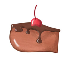 dessert cake with cherry