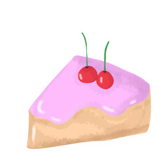 dessert cake with cherry