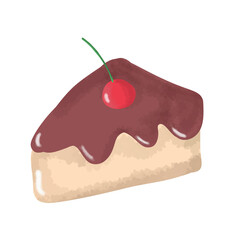 dessert cake with cherry