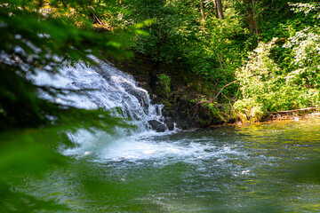 mountain stream in summer time, wycieczk i podróże in the mountains © Er