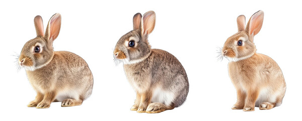 Collection of PNG. Rabbit isolated on a transparent background.