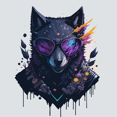 Stand out from the pack with this stylish wolf t-shirt, featuring colorful flora and a fashion-forward aesthetic.